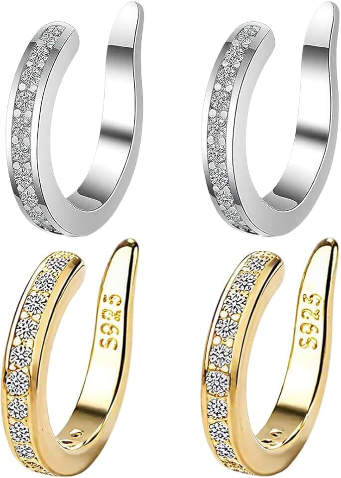 GXGM 2 Paia Orecchini a clip per orecchie in S925, correttori per orecchie, orecchino correttore orecchie a sventola