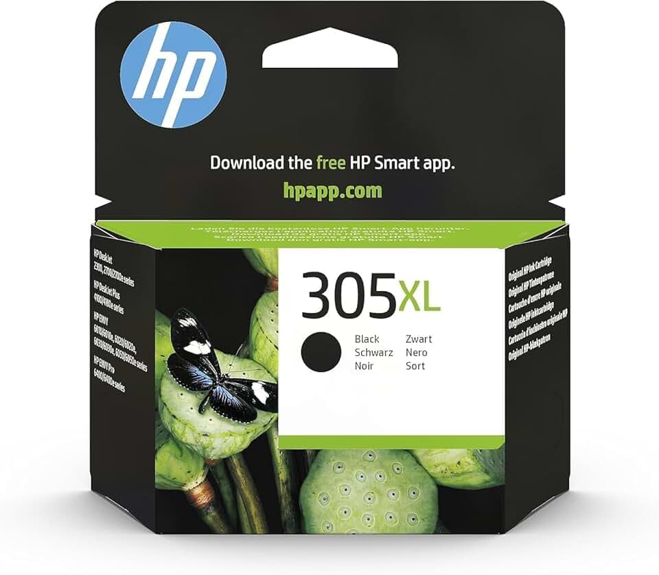 HP 305XL Nero, 3YM62AE, Cartuccia Originale da 240 Pagine, Alta Capacità, Compatibile con Stampanti HP DeskJet serie 2700, 4100, HP Envy serie 6020, 6030, 6420, 6430 ECOLOGO