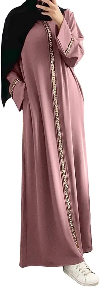 Abiti musulmani per le donne causale plus size manica lunga abaya abito caftani islamico Dubai abiti preghiera Thobe Dubai Outfit Flowy Maxi abito da sera Abaya abito abito da moschea preghiera