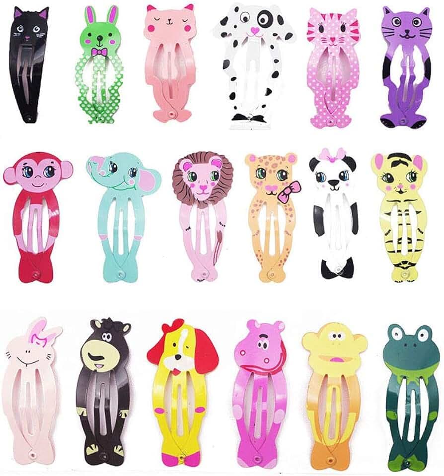 Kitchen-dream 18 pz moda animali tornante bambini clip di cartone animato clip di cartone animato accessori per bambini ragazza bambini multicolore