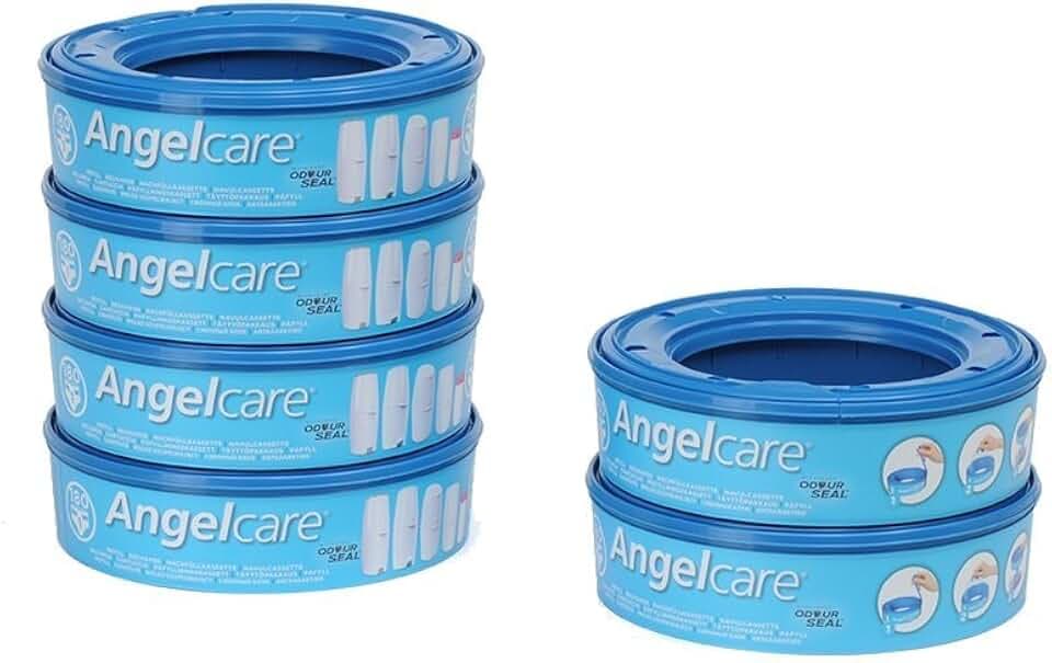 Foppapedretti Ricarica Mangiapannolini per Maialino, 6 Ricariche (fino a 1080 pannolini), trattiene cattivi odori con tecnologia brevettata EVOH a 7 strati (Azzurro)