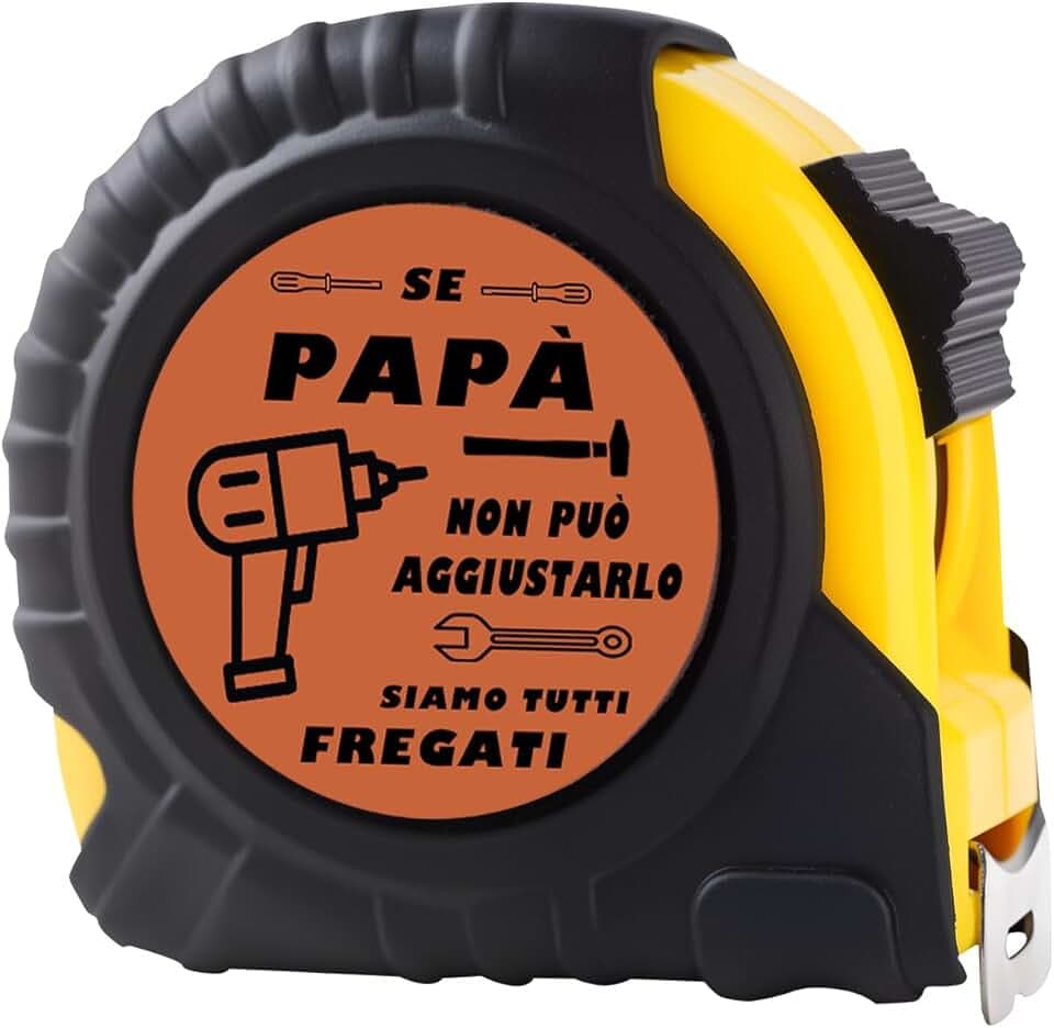 Regalo Festa del Papà, Misuratore a Nastro per Papà, Regali Compleanno Natale per Papà, Strumenti di Misurazione a Nastro 5m Incisi in Vera Pelle Regali per Papà P