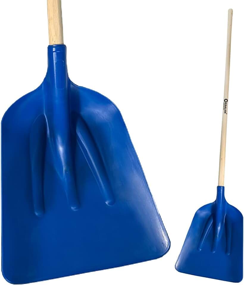 Crisalide® - Badile Super Resistente 36x49 cm con Manico in Legno - Versatile per Uso Agricolo, Giardinaggio e Lavori Pesanti, Multiuso, Pala da Neve (Blu)