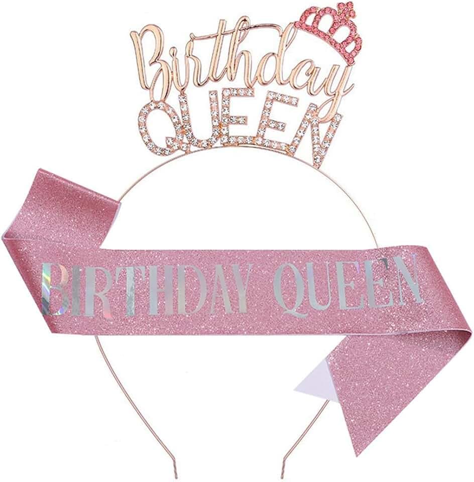 NJCXOLA Corona Diadema Cristallo con Cintura Compleanno, Coroncina Principessa per Donna Girl Festa