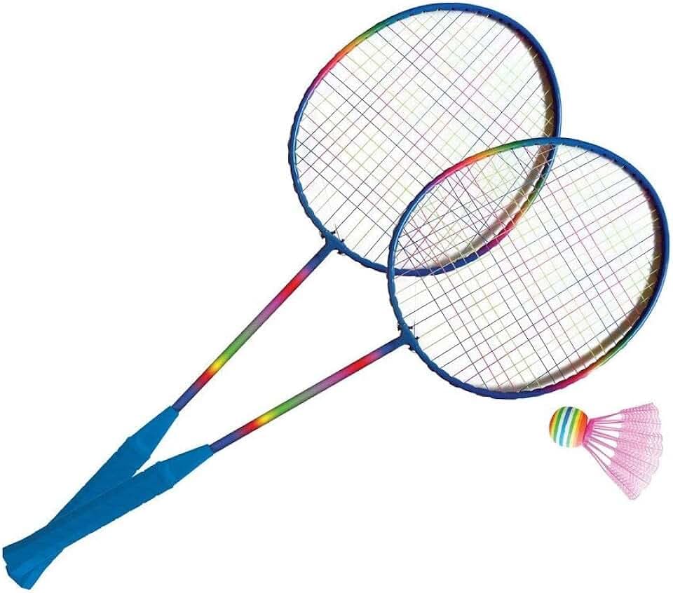 Mandelli Racchette Badminton Rainbow,Unisex,59 x 20.5 x 3 cm,Blu-Bianco