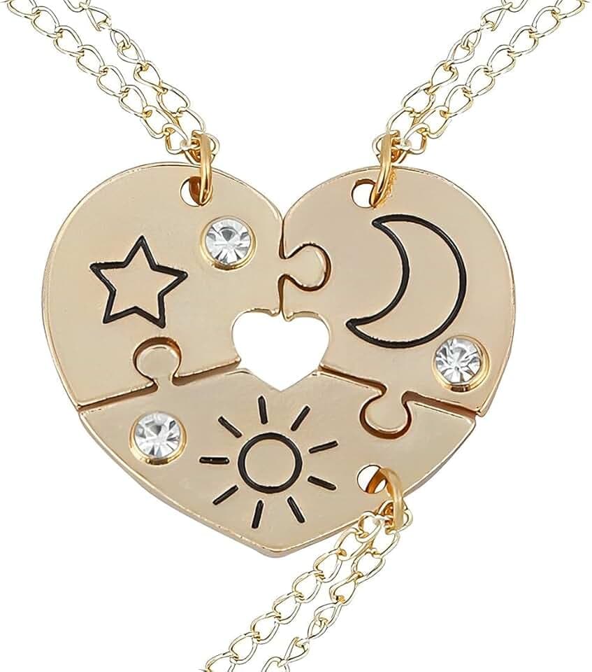 JEYORZY Set di 3 Pezzi Collana Dell'amicizia BFF con Ciondolo, Collana del Migliore Amico per Ragazzi e Ragazze - Regalo di Compleanno