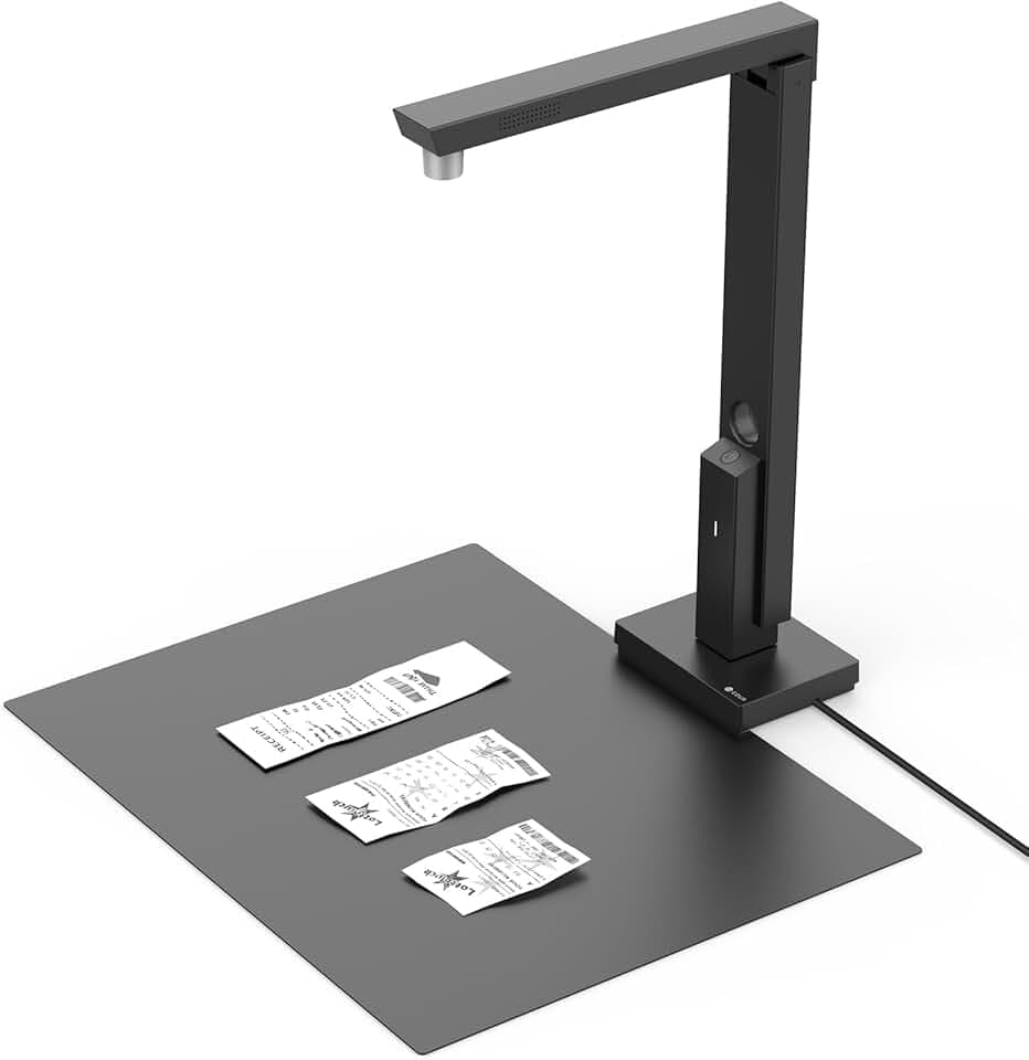 CZUR Lens 1200 Pro Scanner per Documenti Webcam, Telecamera e Visualizzatore di Documenti, Alta Risoluzione da 12MP, Scansione Fino a A4, 330DPI, Multilingue OCR per Windows e macOS
