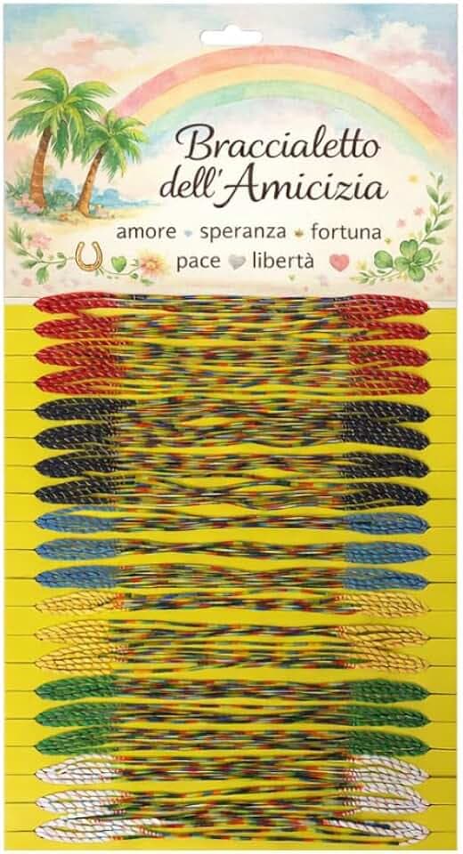 Braccialetti Brasiliani dell’Amicizia e della Fortuna – 100 Pezzi Set Multicolore Intrecciati Portafortuna Estivi Mare Festa Regalo Unisex per Bambini e Adulti