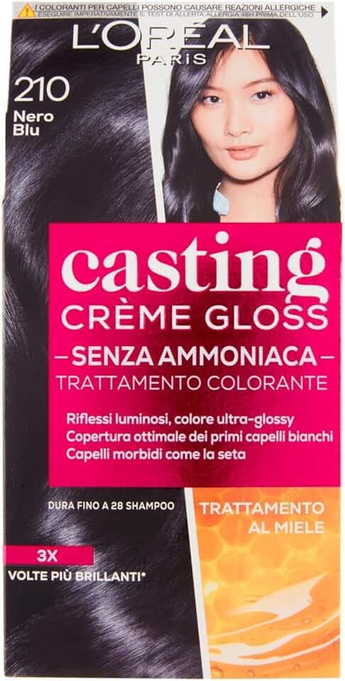 L'Oréal Paris Casting Crème Gloss Colore Trattamento senza Ammoniaca, 210 Nero Blu