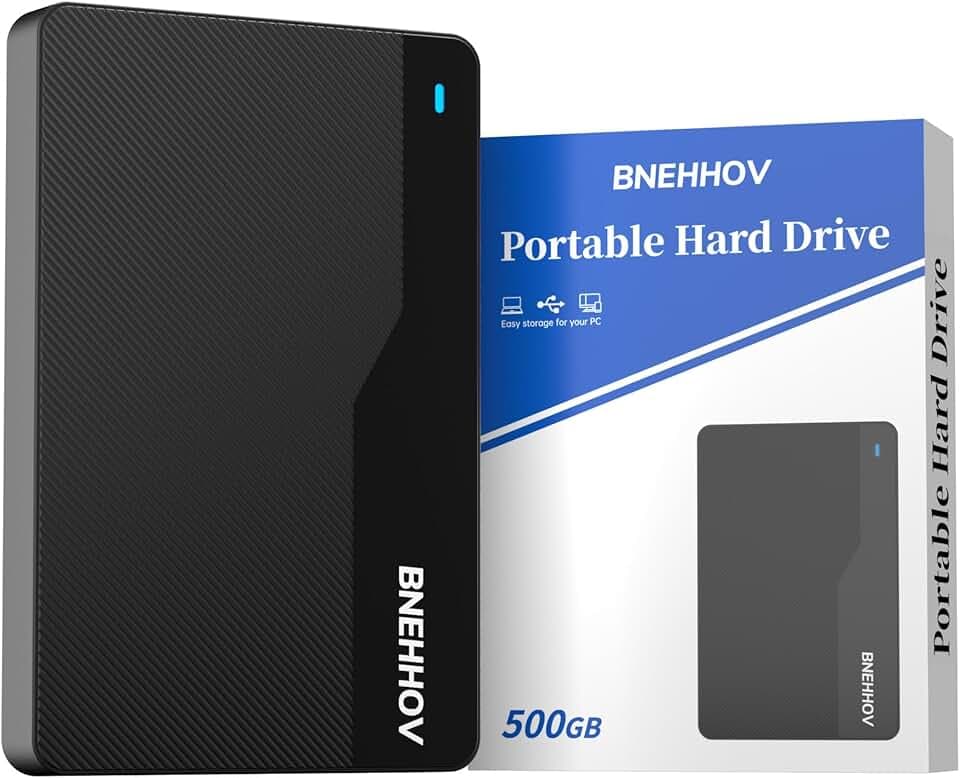 Hard Disk Esterno, 500GB Ultra Sottile 2,5 Pollici Portatile USB 3.0 HDD Plug and Play SATA Disco Rigido Storage Compatibile per PC,TV, Mac, Laptop, Windows, PS4, Xbox, Chromebook, Wii U