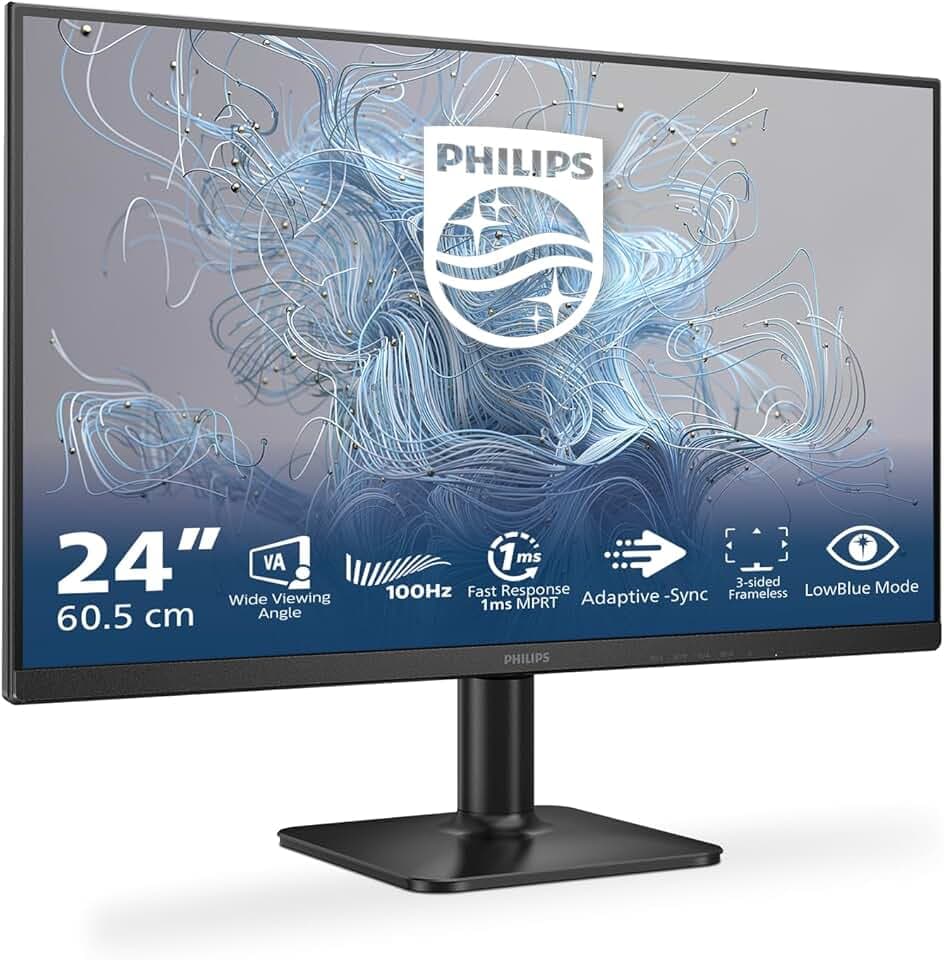 Philips Monitor per PC 24E2N1100LB - 24 FHD - VA - 1 ms - 100 Hz - Sincronizzazione adattiva