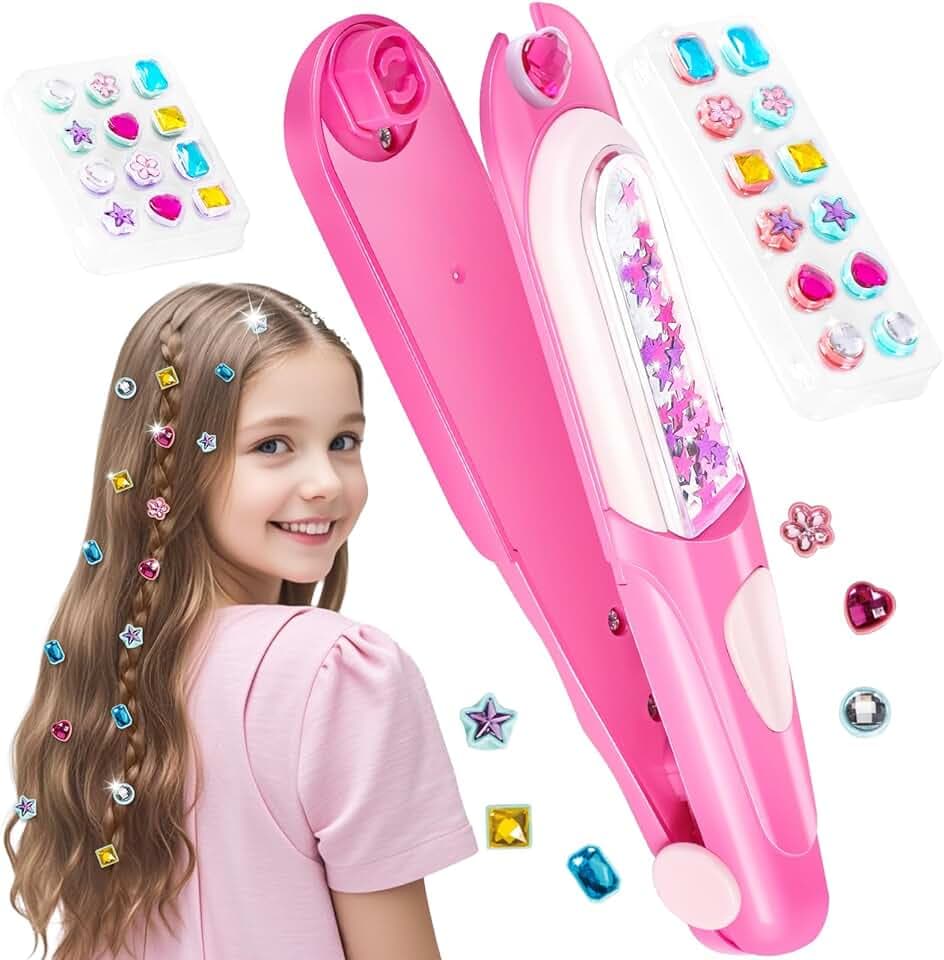 Regalo Bambina 5 6 7 8 9 10 Anni, Kit Gemme Capelli Giochi Bambina 4-10 Anni Femmina, Lavoretti Creativi per Bambini, Regalo Compleanno Ragazza 11 12 Anni