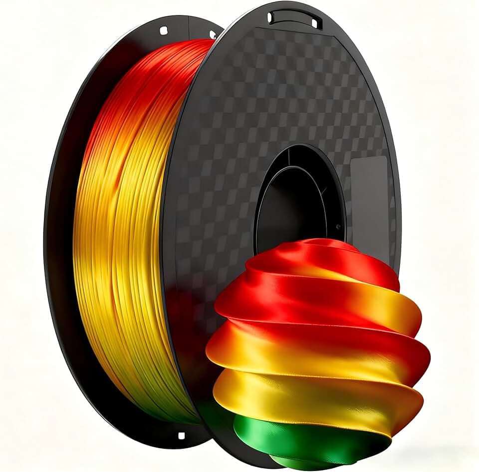 Filamento per stampante 3D PLA di seta da 200 g, materiale per modellazione gradiente, 1,75 mm, filamento di stampa ad alta velocità, maggiore resistenza, per stelle sensoriali e fidget star