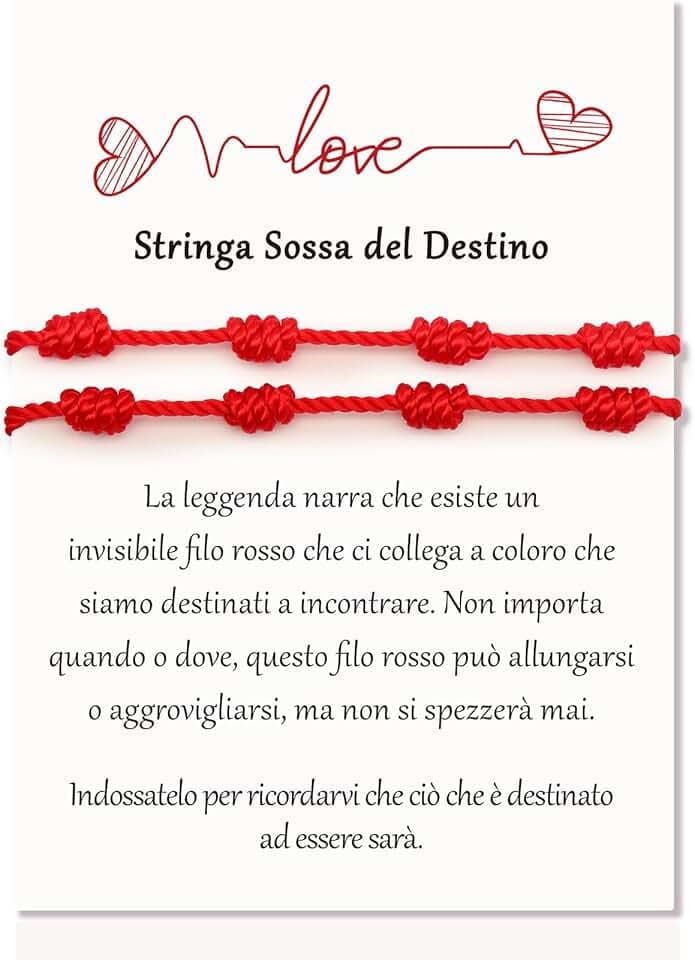 XIANGLONGY 2 Pezzi di Filo Rosso del Destino, Braccialetti Rossi Regolabile, Bracciale Filo Rosso del Destino, Amuleto Della Possessione, Unisex, Comodo da Indossare, Alla Moda e Versatile