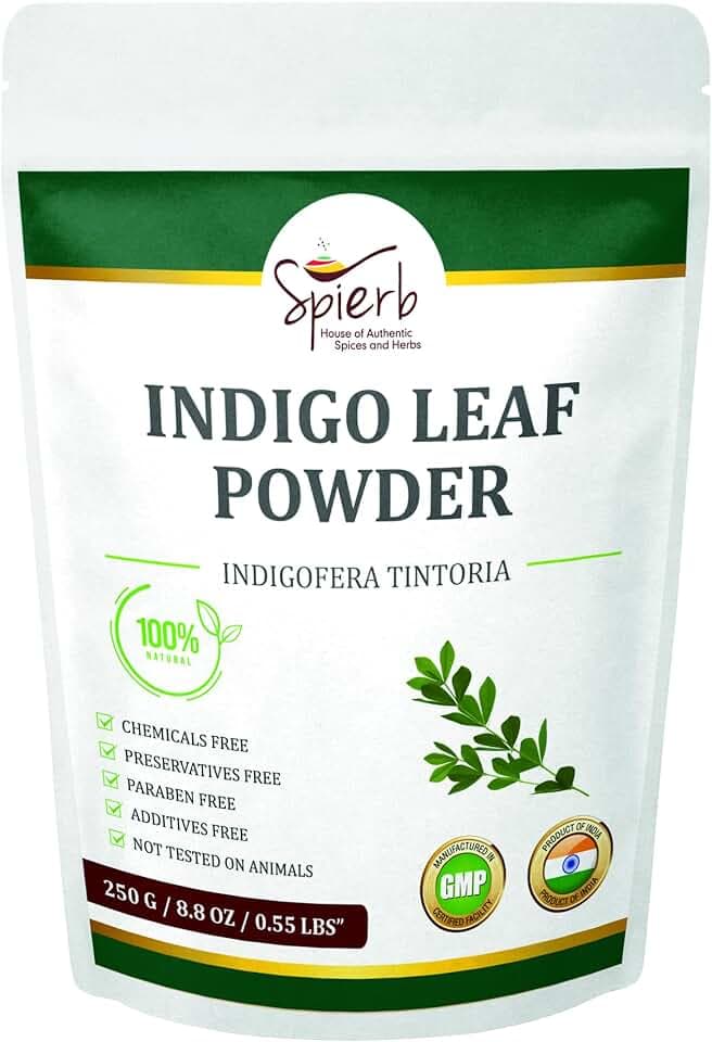 Indigo Polvere 250gm - per capelli da utilizzare con Henna Powder per Capelli Neri - Naturale Indigo Polvere Hair Dye - 100% Pure Indigofera tinctoria