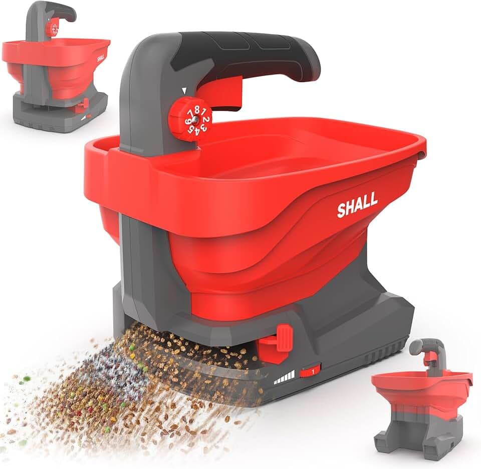 Shall Seminatrice Universale a Batteria Ricaricabile, spandiconcime Elettrico da 7,2 V, Adatto per la salatura Stradale, la rimozione della Neve e la Semina, Batteria e caricabatteria Inclusi