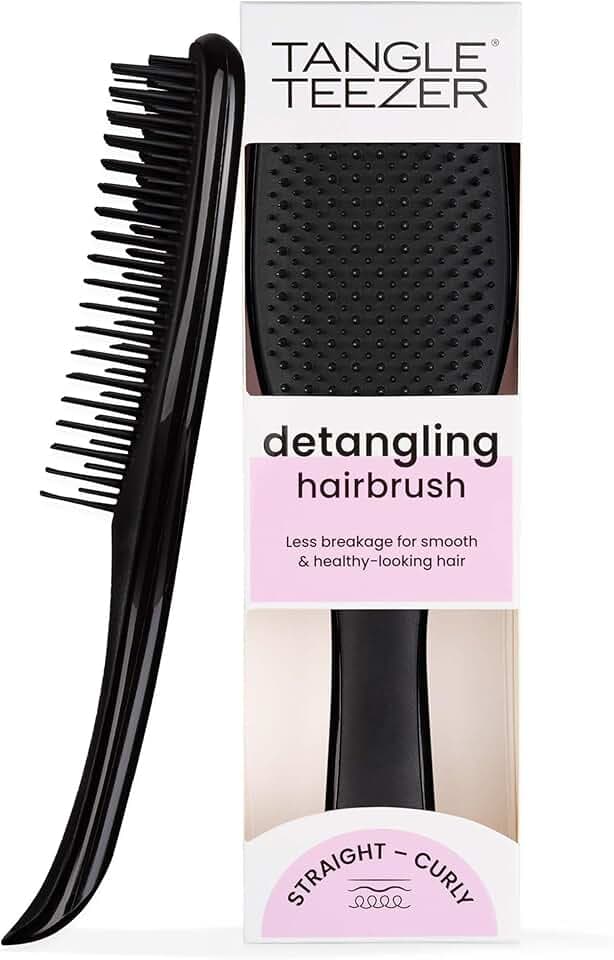 Tangle Teezer Ultimate Detangler - Districa i capelli bagnati e asciutti - Anti-rottura e scioglinodi. Design con setole a doppio livello - Spazzola adatta a tutti i tipi di capelli - Nero Liquirizia