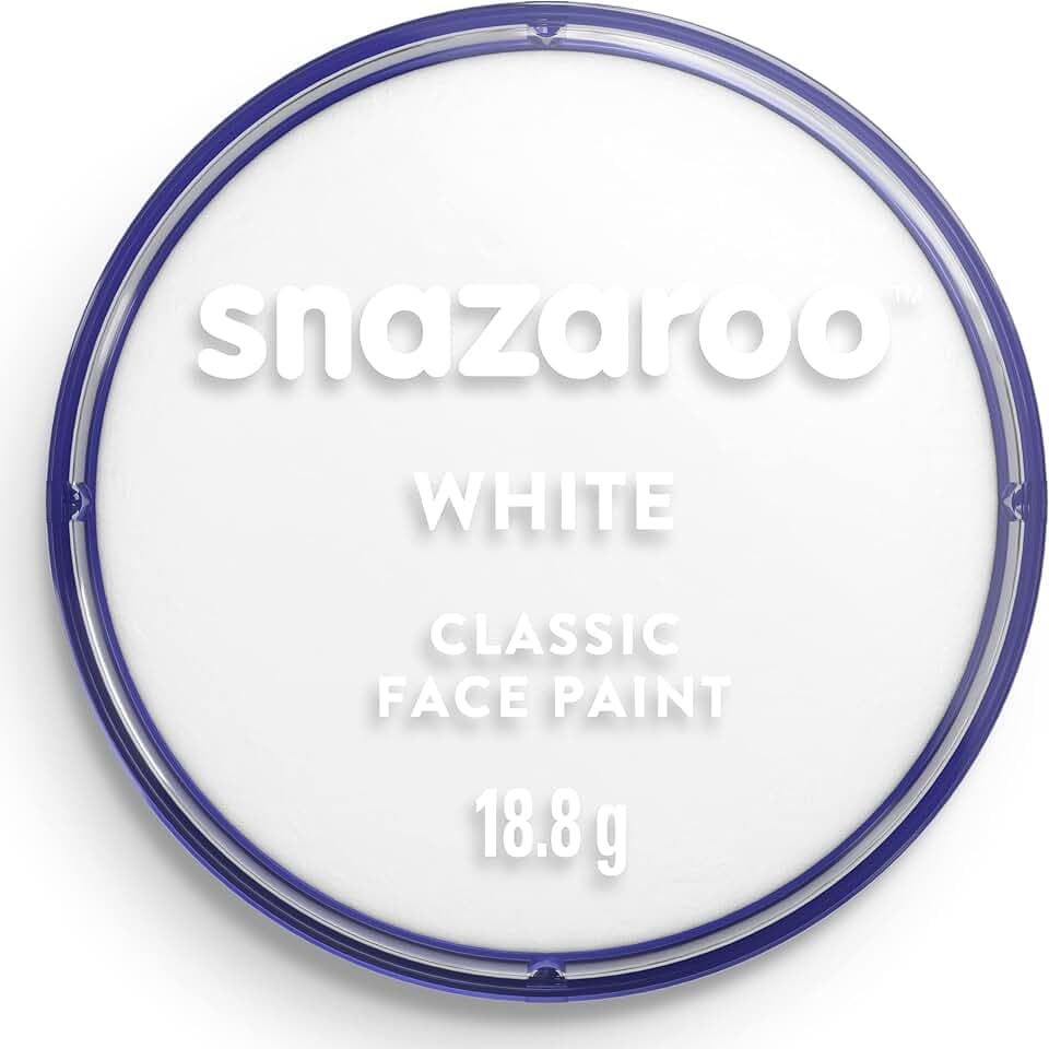Snazaroo - Pittura Per Viso e Corpo, Trucchi da Viso per Travestimenti, per Bambini e Adulti, 18ML, Colore Bianco