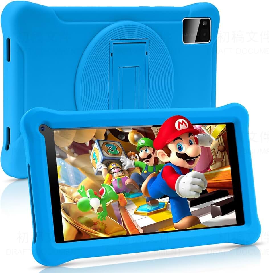 Tablet per Bambini 7 Pollici,8 RAM 64GB ROM (TF CARD 128GB) Google Certificated, Kids Software Pre-Installed, Wifi,Tablet PC con Custodia Protettiva per Tablet Antiurto