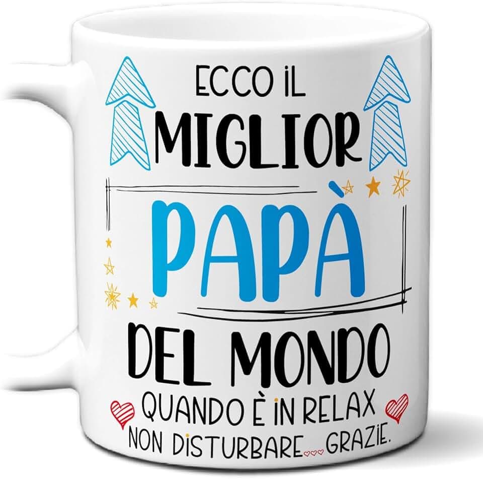 STAMPATEK Tazza Regalo Miglior Papà del Mondo in Relax - Idea Regalo Compleanno Uomo, Festa del Papà - MUG175