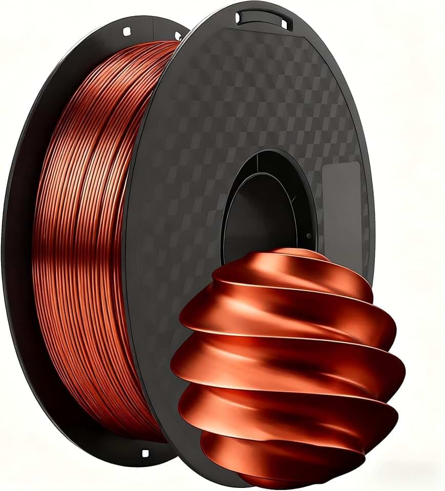 Filamento per stampante 3D in PLA di seta, 200 g, 1,75 mm, filamento di stampa ad alta velocità, maggiore resistenza, per stelle sensoriali e fidget star, precisione dimensionale ± 0,02 mm, rame V28