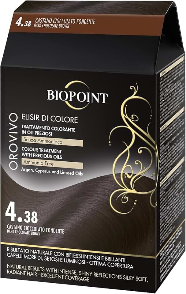 Biopoint Orovivo - Elisir di Colore, Set Tinta Capelli in Olio Senza Ammoniaca, Azione Nutriente e Illuminante, Dona un Colore Intenso e Brillante, 142 ml, Packaging Vary May