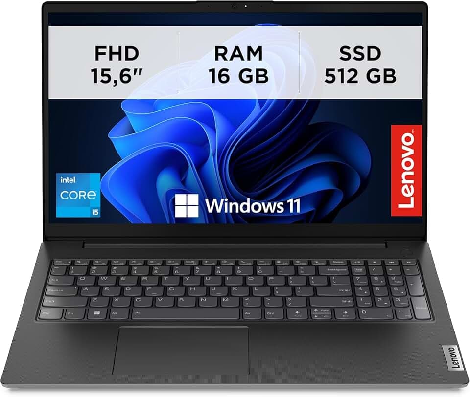 Lenovo - Notebook 15.6 Pollici V15 G4 IRU, Pc Portatile Professionale Windows 11 Pro, Intel Core I5-13420H, Ram 16GB DDR4, 512GB SSD NVMe - Laptop Grafica Intel UHD, Computer Audio Dolby, Schermo FHD
