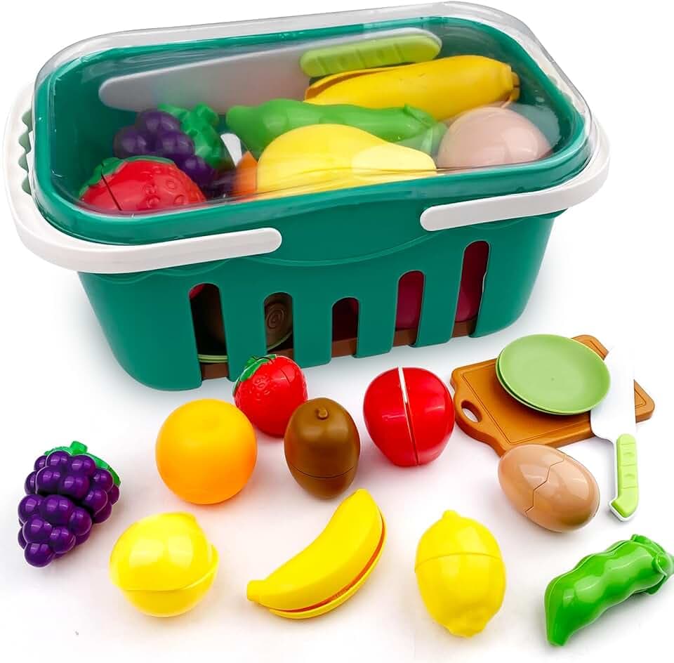 Cucina Giocattolo per Bambini, Frutta e Verdura Giocattolo, Frutta da Tagliare Giocattolo, Giocattolo Educativo Montessori, Verdure Giocattolo per Bambini, Giochi di Ruolo Regalo