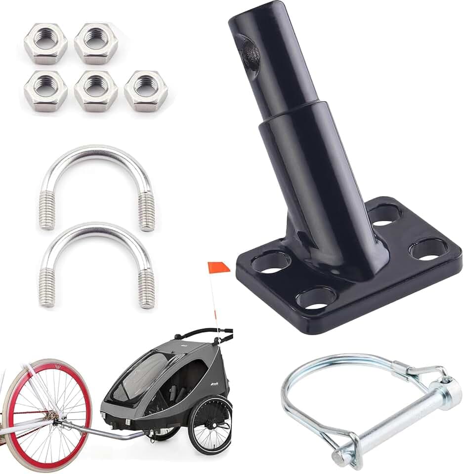 Attacco per Rimorchio Bicicletta, Accoppiatore per Rimorchio Bicicletta, Gancio per Rimorchio per Bicicletta, Gancio di Traino per Rimorchio Bici, Gancio Traino Bici per Rimorchi di Bambini, Nero