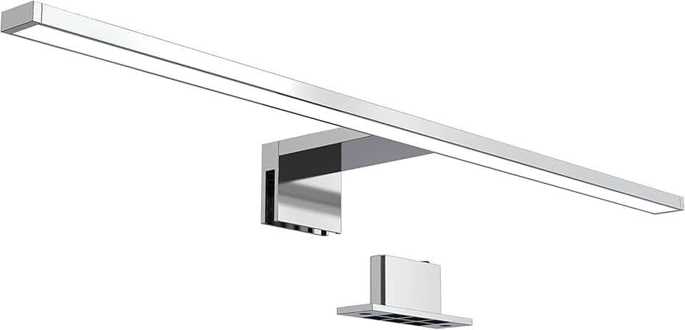 B.K.Licht Luce da specchio LED, luce bianca neutra 4000K, larghezza 60 cm, luce per bagno, luce per trucco, lampada per bagno, illuminazione armadietto bagno, 8 W, 780 Lm, 230 V, IP44