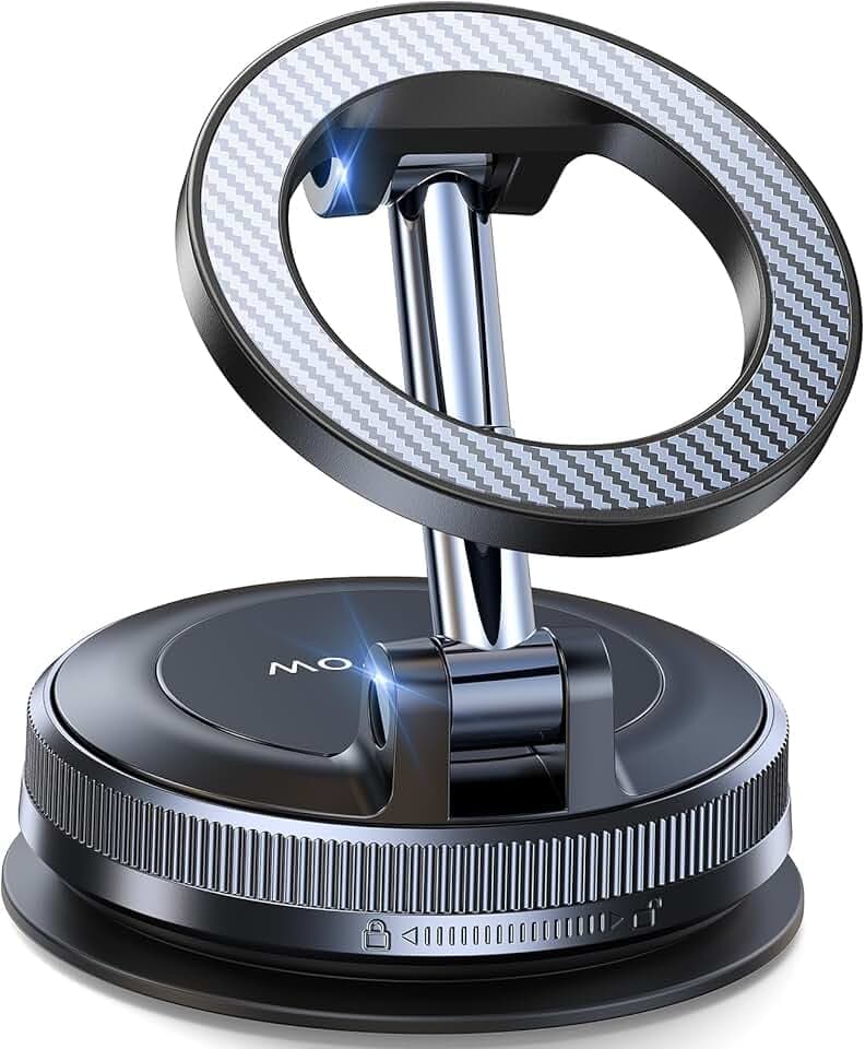 Coolpow Porta Cellulare Auto Magnetico, Supporto Telefono Auto per Magsafe [Ventosa Sottovuoto & Magneti Potenti] 360°Porta Telefono Accessori Auto per iPhone 17 16/Parabrezza/Cruscotto/Doccia Parete ClimatePartner certified