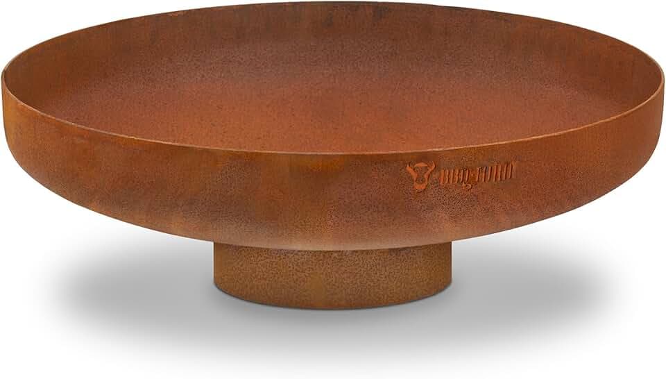 BBQ-Toro Braciere Ø 60 cm | Effetto Ruggine | Da Esterno con Gamba di Supporto | Garden Fire Pit, Fire Bowl per il Giardino