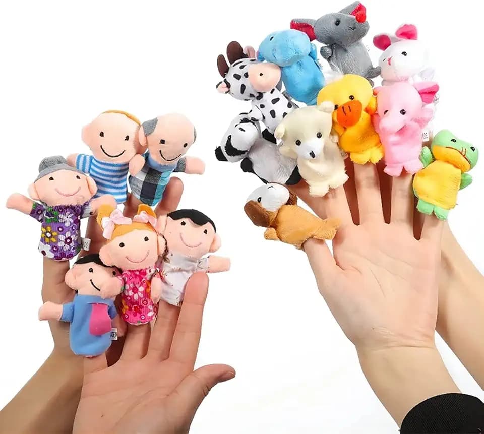 Set di Burattini da Dito 16 Pezzi Morbido Peluche Diverso Animale Burattino da Dito Famiglia Burattino da Dito Mini Giocattoli da Dito per Bambini Tempo di Storia Tempo di Gioco Regali per la Scuola