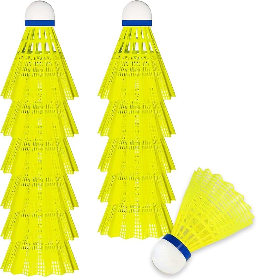 12Pcs Volani da Badminton,Palline da Badminton per Allenamento e Competizione,Volano ad Alta Stabilità e Durata,per Interni&Esterni Sport