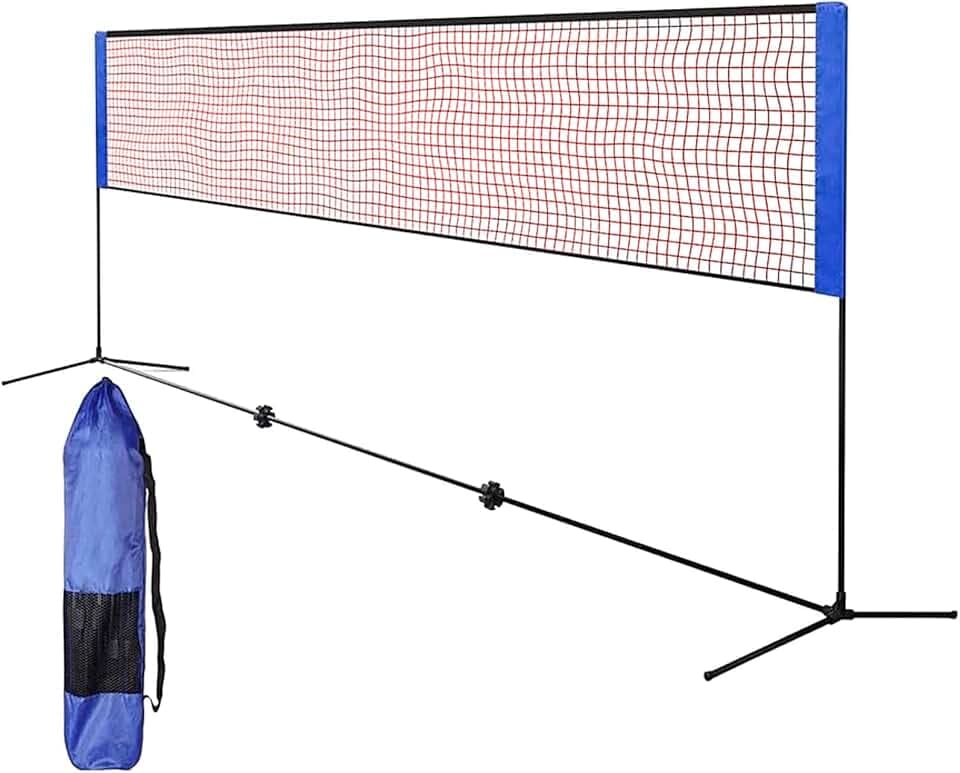Best Sporting - Rete da pallavolo per esterni, 4 in 1, larghezza 310 cm, altezza regolabile da 90 cm a 220 cm, altezza di 2 metri per badminton, tennis e calcio