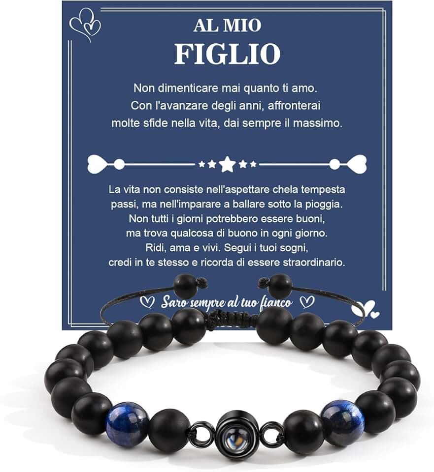 YELUWA Bracciale Figlio Regali Per Figlio Regali Per Figlia Da Mamma E Papà Bracciale Mamma Figlio Mio Figlio Bracciale Intrecciata Regalo Ispirazionali Regali Compleanno Per Figlio