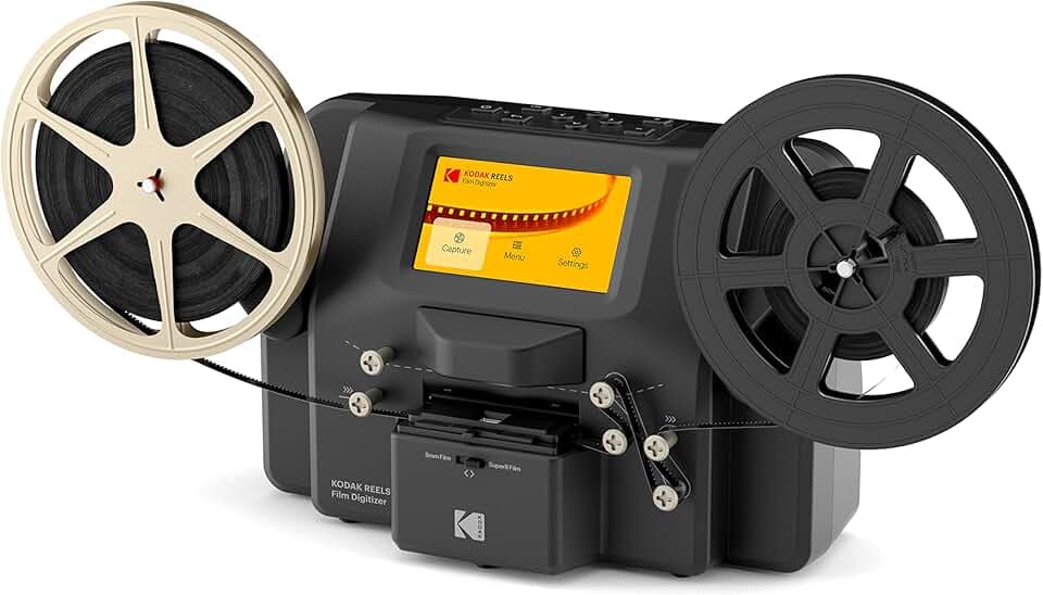 KODAK REELS & Super 8 Films Digitizer Converter con schermo da 5", lo scanner converte la pellicola in file MP4 digitali su scheda SD