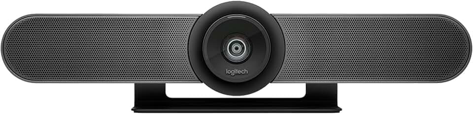 Logitech MeetUp Sistema di Videoconferenza, Ultra HD 4K/1080p/720p, 3 Microfoni/Altoparlanti Regolabili, Ampio Angolo di Visione di 120°, Compatibile con PC/Mac/Portatile/Macbook/Tablet - Nero, 4K