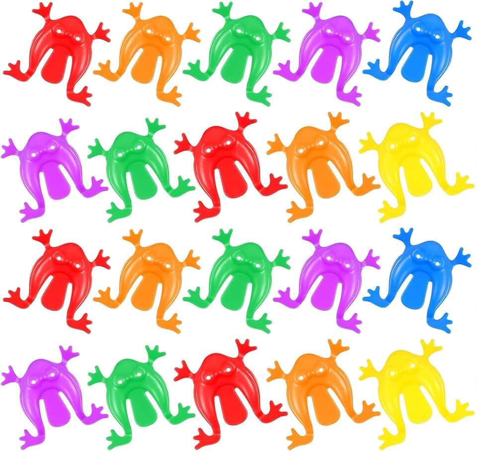 BAUCH 20 pezzi Rana Che Salta Giocattolo Dito,mini giocattolo a forma di rana,Gadget Compleanno Bambini con Giochi da Salto(colori casuali)