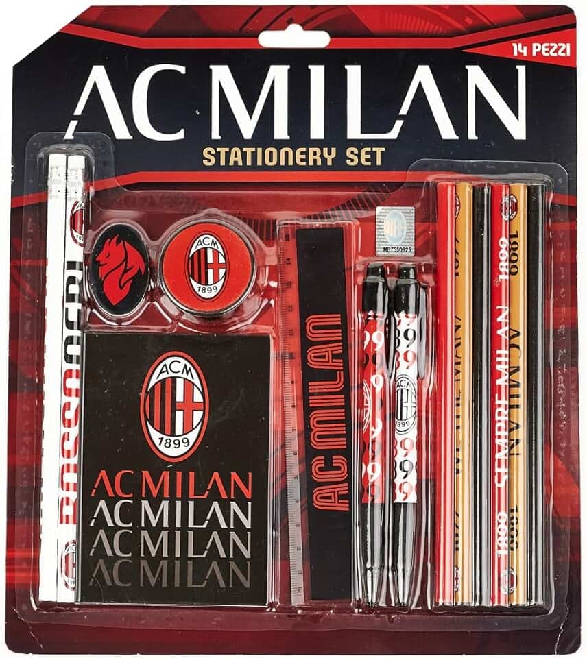 EURO PUBLISHING Milan Set Cancelleria - Prodotto Ufficiale - (Composto da 14 Pezzi)