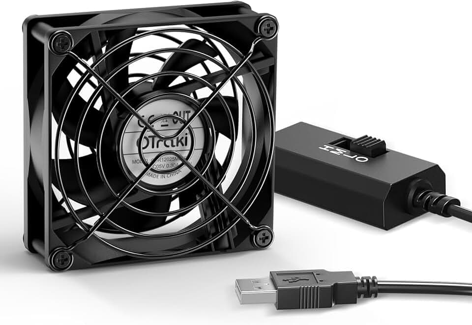 OTraki Ventola USB 80mm con 3 Velocità Regolabile, Ventole PC 8cm 5V Ventole di Raffreddata USB per Xbox/Computer/TV Box/Router/PS5/PS4/Proiettore/Ricevitore