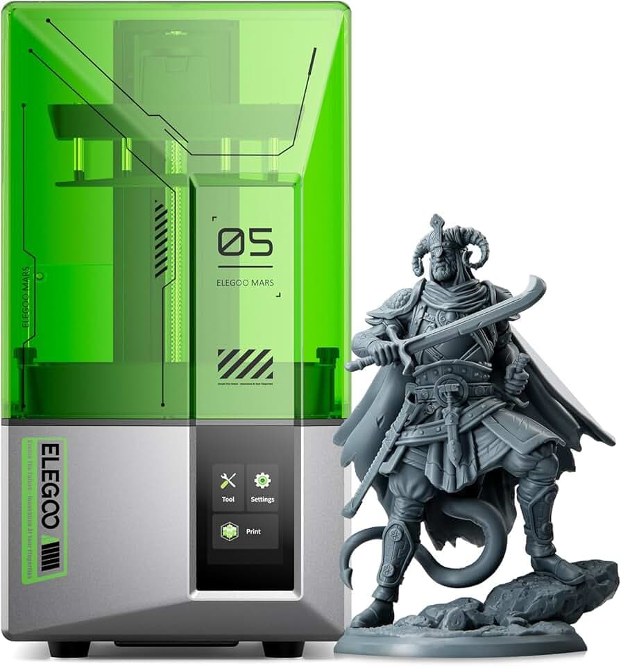 ELEGOO Mars 5 Stampante 3D Resina LCD 4K Mono, Livellamento Automatico, Stampante 3D Velocità a 70mm/h Dimensioni di Stampa 143,43x89,6x150mm³