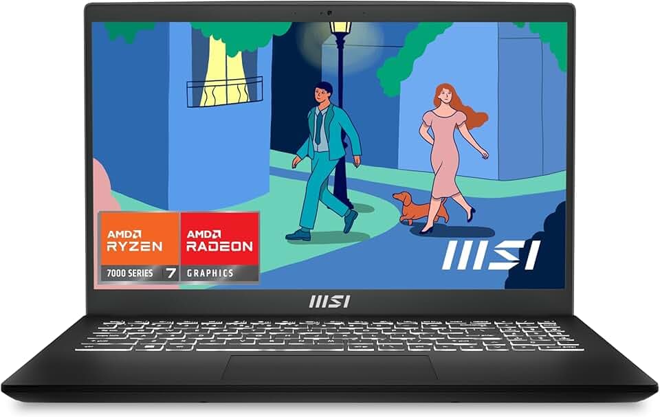 msi Modern 15 B7M-466IT, Notebook 15.6” FHD 60Hz, AMD Ryzen 7 7730U, AMD Graphics, 512GB SSD PCIe3, 16GB RAM DDR4, WiFi 6E, Win 11 Home [Layout e Garanzia ITA]
