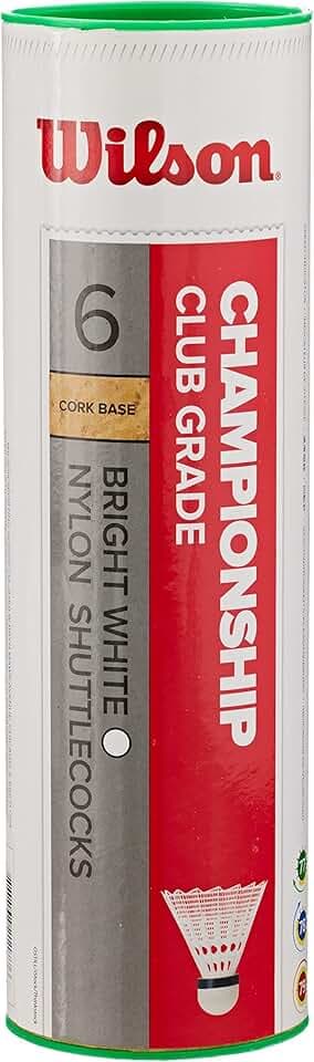 Wilson Championship Volani da Badminton, Confezione da 6, Plastica/Sughero Naturale