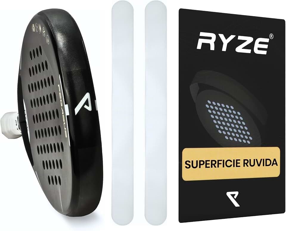 RYZE Protezione Racchetta Padel Trasparente - Superficie Ruvido - Paracolpi Racchetta Padel in Confezione da 2 - Paracolpi Padel Resistente e Elastico - Facile da Applicare - Minime Bolle d'Aria