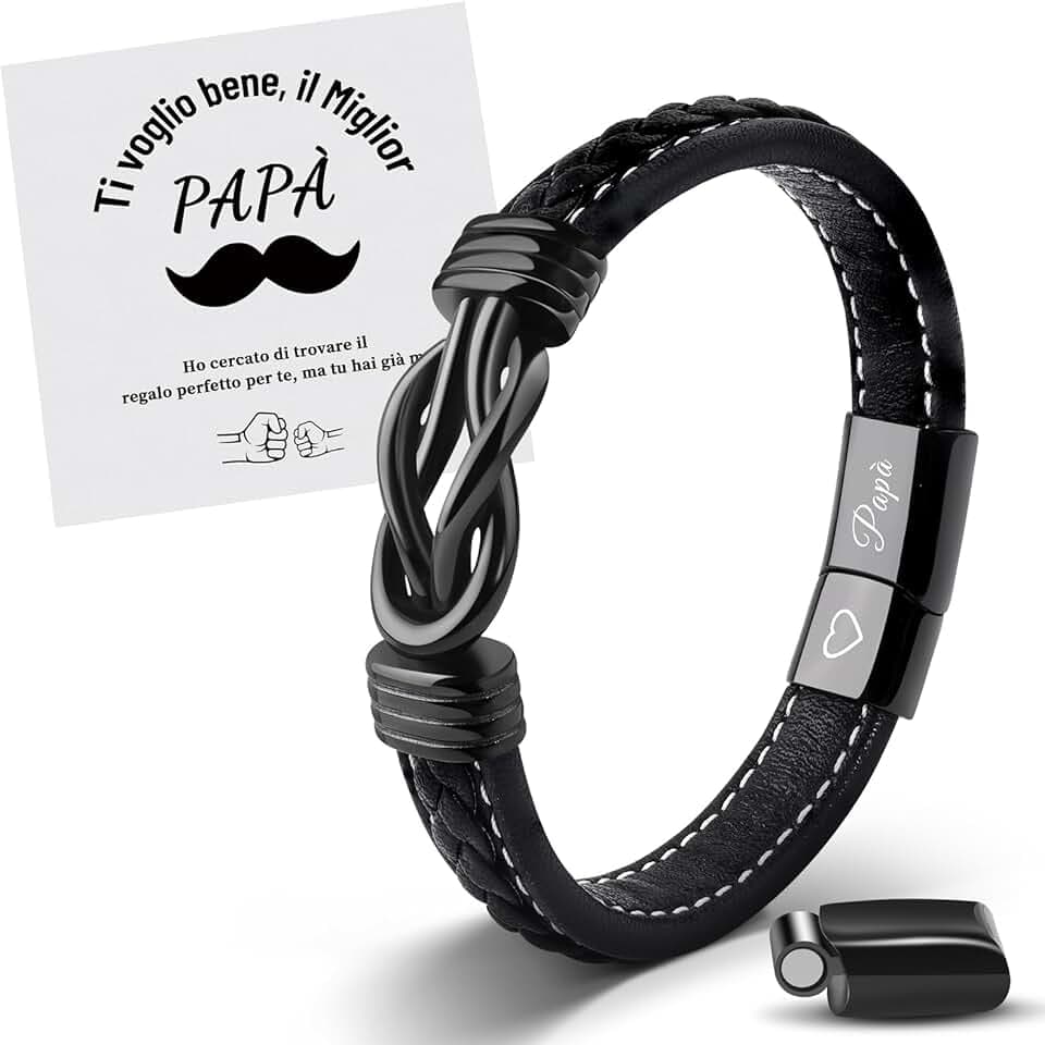 MANVEN Regalo Papà Bracciale Papà Regalo Per La Festa Del Papà Bracciale Uomo Regali Compleanno Per Papà Natale