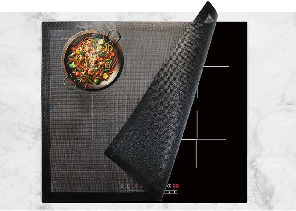 60x52cm Tappetino Protettivo per Piano Cottura a Induzione in Silicone (magnetico) Proteggi Piano Induzione Antiscivolo Tappetino Induzione Riutilizzabile Copri Piano Induzione Protezione