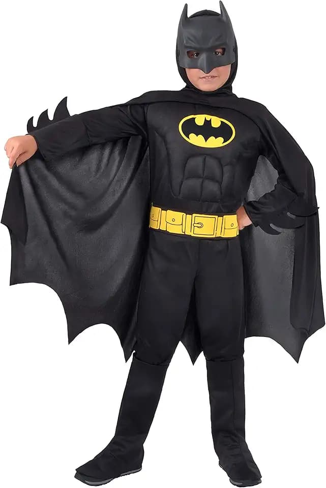 Ciao- Batman costume travestimento bambino originale DC Comics con muscoli imbottiti
