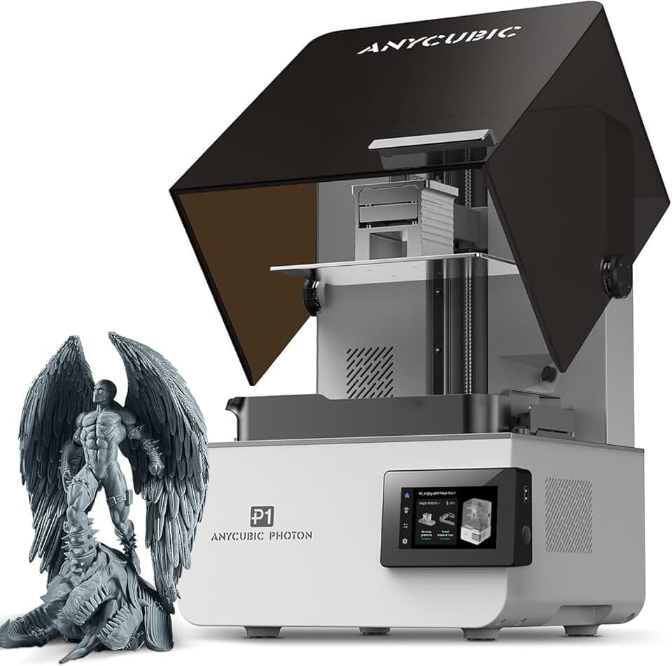 ANYCUBIC Photon P1 Stampante 3D a Resina, 14K Precisione e LighTurbo COB 4.0, Vite a Ricircolo di Sfere per la Massima Stabilità, Compatibile con Resina 8000 cps, Grandi Dimensioni 223x126x230mm