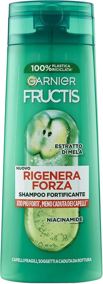 Garnier Fructis Shampoo Fortificante per Capelli Fragili Forza Rinforzante con Estratto di e